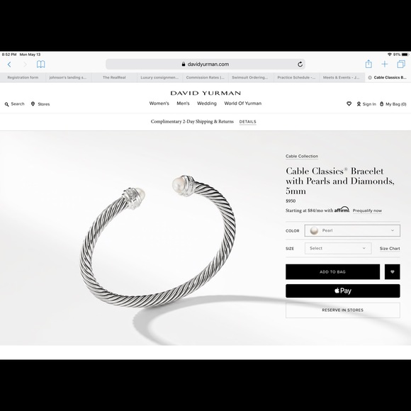 Cable classics bracelet with pearls/diamonds - Picture 2 of 7